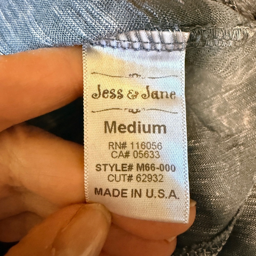 NEW Jess & Jane Daisy Top Medium Grey Mineral Wash Tiered Ruffle M66-1361 - Picture 9 of 10